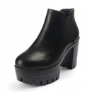 Neue Frauen Stiefel PU Elastic Fashion Black High Heel Komfortable Slip-On Schuhe&nbsp;