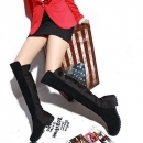 Neuer Frauen Overknee Stiefel Flacher Bequeme Mode Wildleder Weiche Stiefel Schuhe
