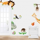 Tiere Zoo Dschungel Karikatur PVC Wand Papier Brett Aufkleber Abziehbilder für Kinder Kinderzimmer Babyraumdekoration DIY Affe
