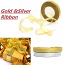 50mm 25 Yards Draht Rand Gold Silber glitter Effektband Hochzeit Geschenk Verpackung Zubehör