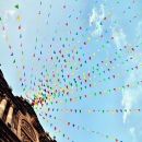 80m Dreieck Farbe sortiert Wimpel Flaggen String Banner Ammern Geburtstag Dekor