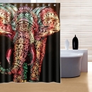 180x180cm wasserdichte  bunte Elefant Polyester Duschvorhang Badezimmer Dekor mit 12 Haken