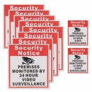 10Pcs Kamera Videoüberwachung Zeichen Aufkleber Sicherheitshinweis Räumlichkeiten durch 24 Stunden Überwachte