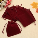 10Pcs dunkle rote Drawstring Beutel Hochzeitsfest Süßigkeit Bevorzugungs Geschenk Schmucksache Beutel