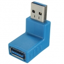 USB 3.0 Stecker an Buchse 90 Grad vertikal rechts / oben abgewinkelt Steckeradapter