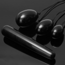 3pcs Black Obsidian Kegel Übung Yoni Massage Ei 1pc 100mm Vaginal Muskel Anziehen Stick