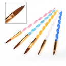5pcs Dual  End Acrylnagel  Kunst  Bürsten Feder  Häutchen Schieber