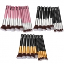 10 Stück Holzgriff Makeup Kit kosmetischer Bürsten Satz 