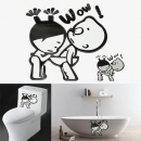 Lustige Junge Und Mädchen Sticker Badezimmer Wand WC Brille Dekoration