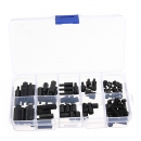 88pcs M3 Nylon schwarz MF Hex Spacer Gewindemutter Assortment Kit