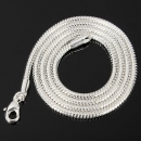 Unisex 3mm Silber überzogen Solid Snake Ketten Halsketten 