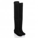 Frauen flache Unterseite Stiefel Schuhe Overknee Stiefel aus Wildleder Hoch