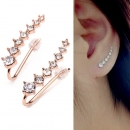 Italina Rhinestone Ohr Stulpe Ohrring 18K Rose Gold überzogen
