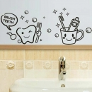 Abnehmbare Zahnbürste Printed Wasserdicht Aufkleber Badezimmer Wandtattoo