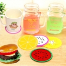 Silikon Fruit Shade Runde Coasters Skidproof Cup Mat Tischdekoration 